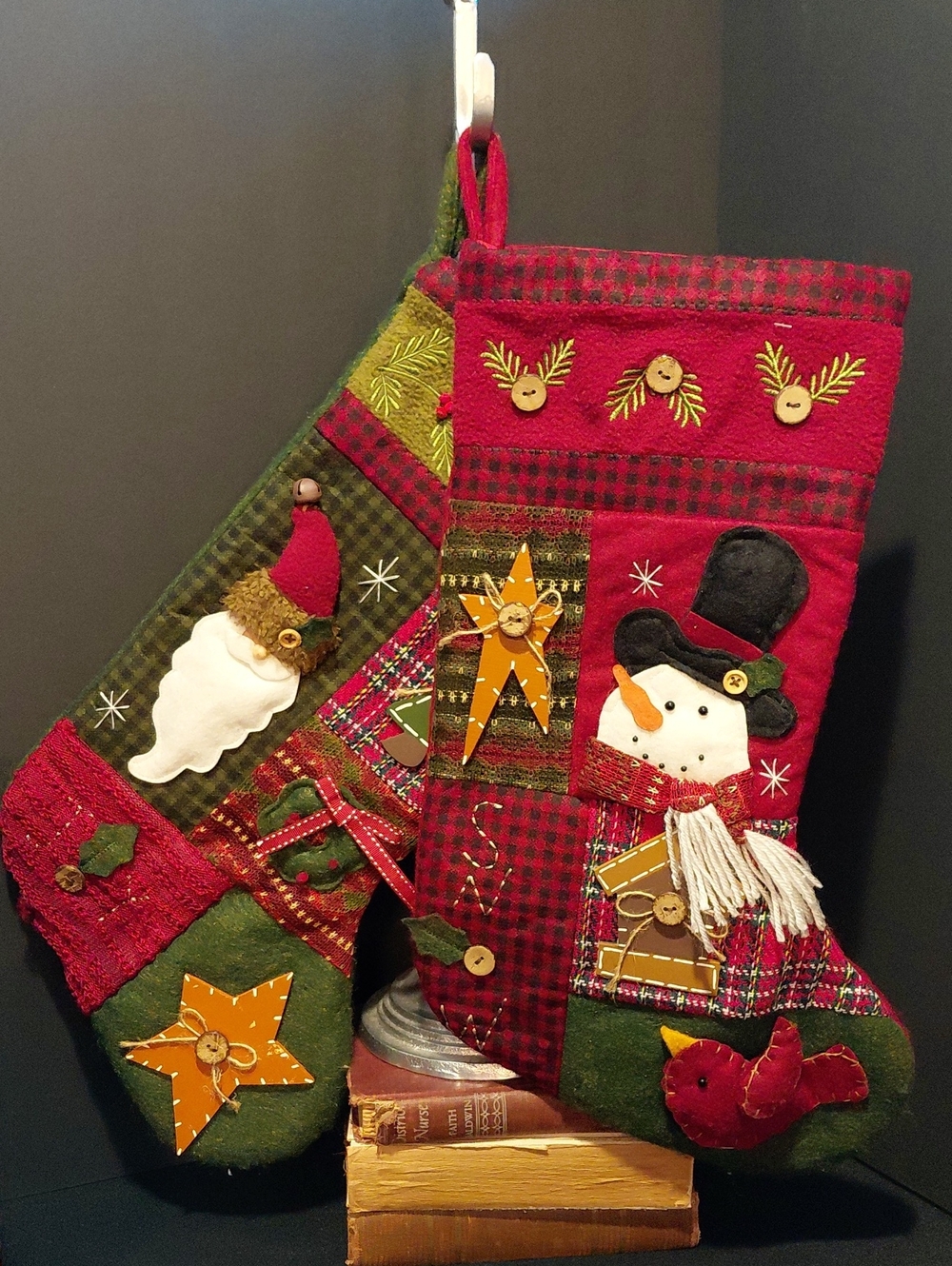 JINGLE & JOY Holiday Patchwork Christmas Stockings